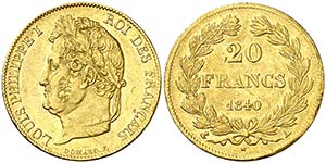 1840. Francia. Luis Felipe I. A (París). 20 ... 