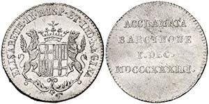 1833. Isabel II. Barcelona. Módulo 2 ... 