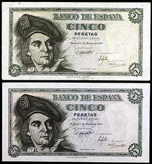 1948. 5 pesetas. (Ed. D56a). 5 de marzo, ... 