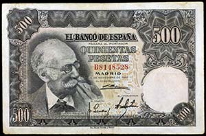 1951. 500 pesetas. (Ed. D61a) (Ed. 460a). 15 ... 