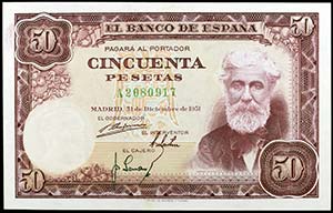 1951. 50 pesetas. (Ed. D63a) (Ed. 462a). 31 ... 