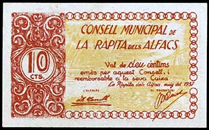 La Ràpita dels Alfacs. 10 céntimos. (T. ... 