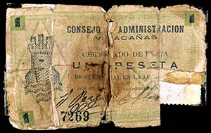 Villacañas (Toledo). 1 peseta. (RGH. 5504). ... 