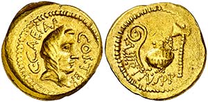 (46 a.C.). Julio César. Áureo. (Spink ... 