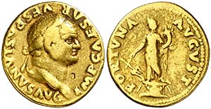 (74 d.C.). Vespasiano. Áureo. (Spink 2251 ... 
