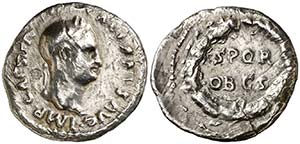(69-70 d.C.). Vespasiano. Tarraco. Denario. ... 