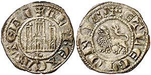 Alfonso X (1252-1284). León. Dinero prieto. ... 