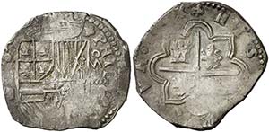 1595. Felipe II. Segovia. I. 4 reales. (Cal. ... 