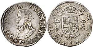 1594. Felipe II. Amberes. 1/2 escudo felipe. ... 