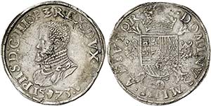 1573. Felipe II. Amberes. 1 escudo felipe. ... 