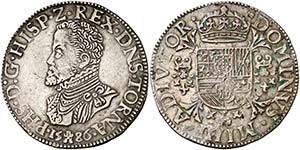 1586. Felipe II. Tournai. 1 escudo felipe. ... 