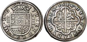 1614. Felipe III. Segovia. . 4 reales. (Cal. ... 