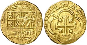 1609. Felipe III. Sevilla. B. 4 escudos. ... 