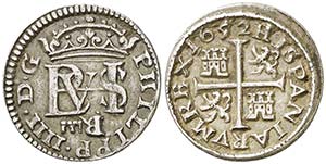 1652. Felipe IV. Segovia. BR (invertido). ... 