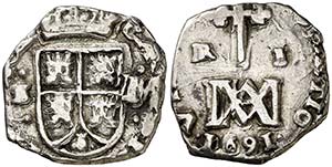 1691. Carlos II. Sevilla. M. 1 real. (Cal. ... 