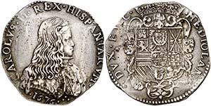 1676. Carlos II. Milán. 1 felipe. (Vti. 19) ... 
