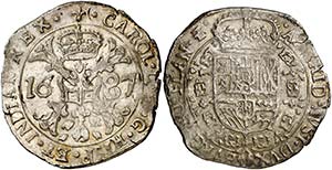 1687. Carlos II. Brujas. 1 patagón. (Vti. ... 