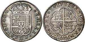 1730. Felipe V. Sevilla. 8 reales. (Cal. ... 