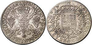 1705. Felipe V. Amberes. 1 patagón. (Vti. ... 