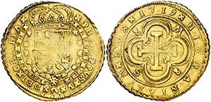 1719. Felipe V. Sevilla. M. 8 escudos. (Cal. ... 