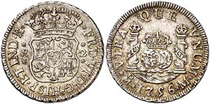 1756. Fernando VI. México. M. 2 reales. ... 