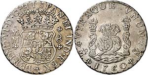1760. Fernando VI. México. MM. 8 reales. ... 