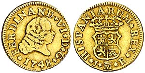 1748. Fernando VI. Madrid. JB. 1/2 escudo. ... 