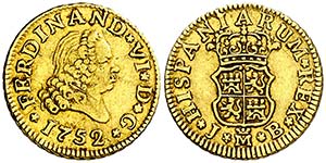 1752. Fernando VI. Madrid. JB. 1/2 escudo. ... 