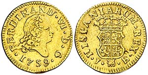 1759. Fernando VI. Madrid. JB. 1/2 escudo. ... 