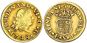 1748. Fernando VI. Sevilla. PJ. 1/2 escudo. ... 