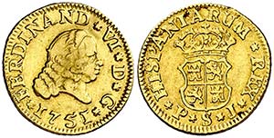 1751. Fernando VI. Sevilla. PJ. 1/2 escudo. ... 