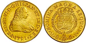 1751. Fernando VI. México. MF. 8 escudos. ... 