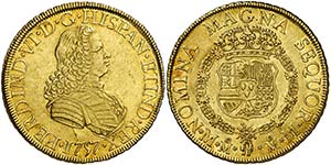 1757. Fernando VI. México. MM. 8 escudos. ... 