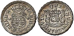 1762. Carlos III. México. M. 1/2 real. ... 