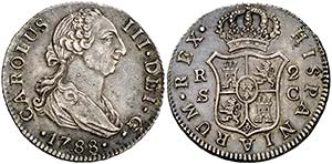1788. Carlos III. Sevilla. C. 2 reales. ... 