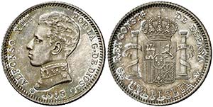1905*1905. Alfonso XIII. SMV. 1 peseta. ... 