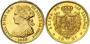 1868*1873. I República. 10 escudos. (Cal. ... 