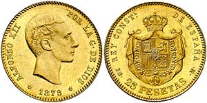 1879*1879. Alfonso XII. EMM. 25 pesetas. ... 