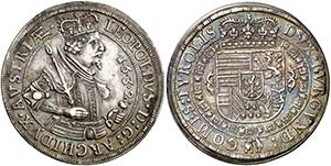 1632. Austria. Leopoldo. 1 taler. (Kr. ... 