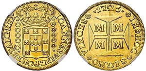 1725. Brasil. Juan V. M (Minas Gerais). ... 