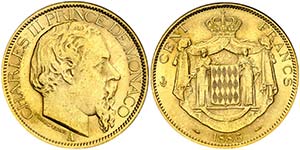 1886. Mónaco. Carlos III. A (París). 100 ... 