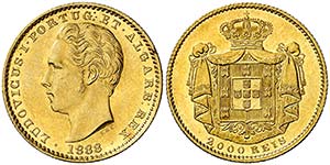1888. Portugal. Luis I. 2000 reis. (Fr. 154) ... 