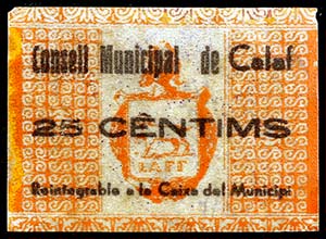 Calaf. 25, 50 céntimos y 1 peseta. (T. 675, ... 