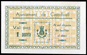Castellvell del Camp. 10, 25, 50 céntimos y ... 