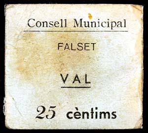 Falset. 10 y 25 céntimos. (T. 1131 y 1136). ... 