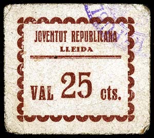 Lleida.  Juventut Republicana. 25 céntimos. ... 
