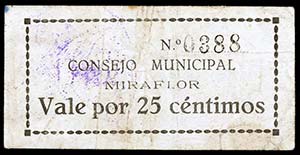 Miraflor (Alicante). 25 céntimos. (T. 951) ... 