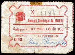 María (Almería). 50 céntimos. (KG. falta ... 