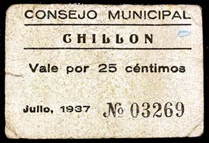 Chillon (Ciudad Real). 25 céntimos. (KG. ... 