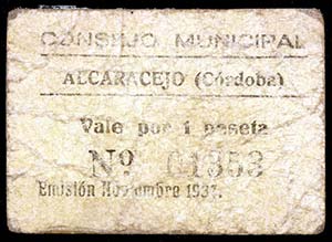 Alcaracejos (Córdoba). 1 peseta. (KG. 48a) ... 